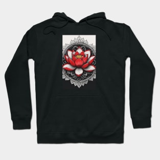 Red Lotus Flower Mandala Hoodie